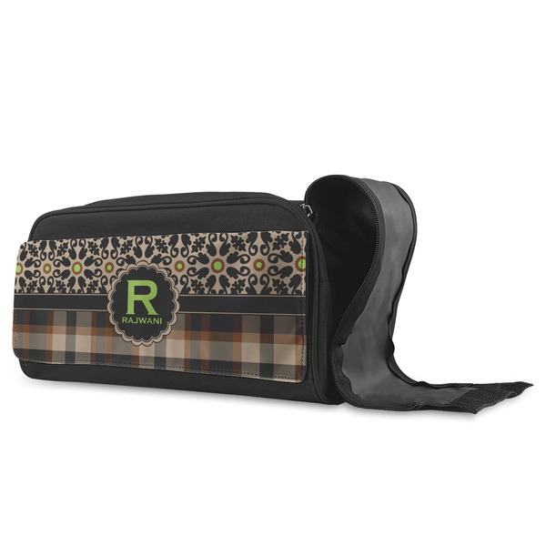 Moroccan Mosaic & Plaid Shoe Bags - ANGLE (Open)