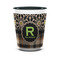 Moroccan Mosaic & Plaid Ceramic Shot Glass - 1.5 oz - Two Tone - Set of 4 (Personalized)