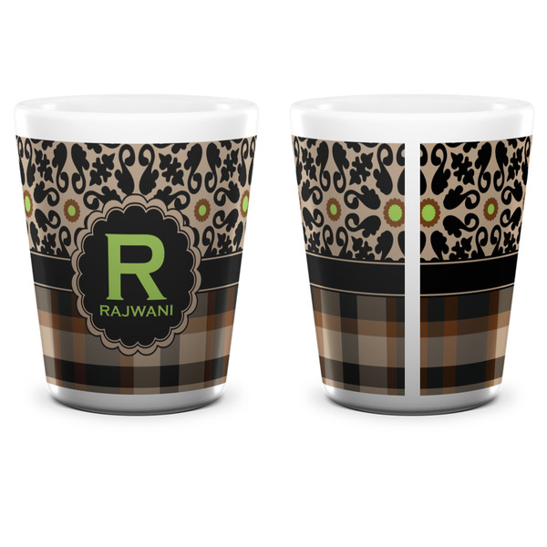 Moroccan Mosaic & Plaid Shot Glass - White - APPROVAL