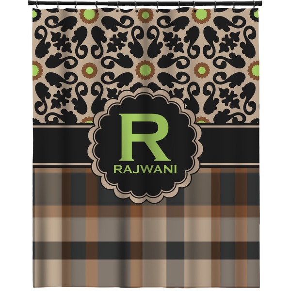 Custom Moroccan Mosaic & Plaid Extra Long Shower Curtain - 70"x84" (Personalized)