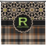 Moroccan Mosaic & Plaid Shower Curtain - Custom Size (Personalized)