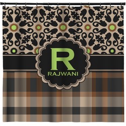 Moroccan Mosaic & Plaid Shower Curtain - Custom Size (Personalized)