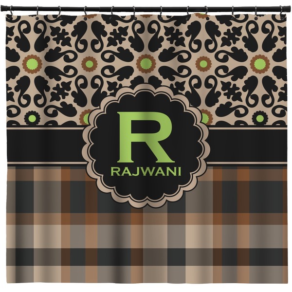 Custom Moroccan Mosaic & Plaid Shower Curtain - Custom Size (Personalized)