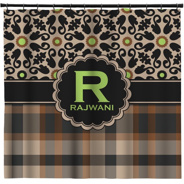 Custom Moroccan Mosaic & Plaid Shower Curtain (Personalized)