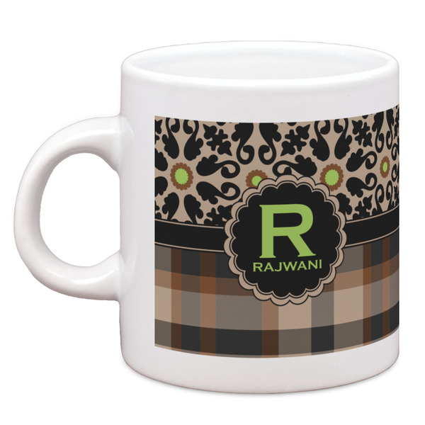Custom Moroccan Mosaic & Plaid Espresso Cup (Personalized)
