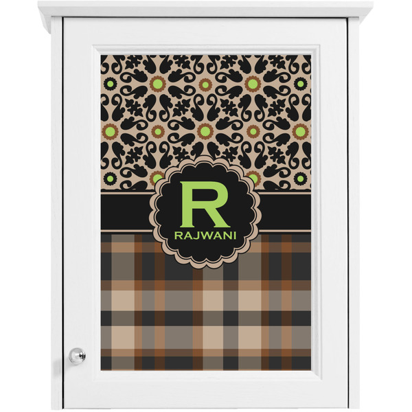 Moroccan Mosaic & Plaid Single White Cabinet Decal