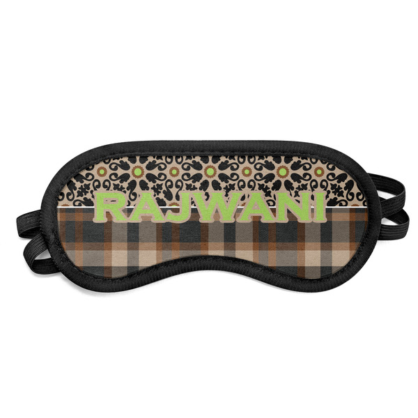 Custom Moroccan Mosaic & Plaid Sleeping Eye Mask - Small (Personalized)