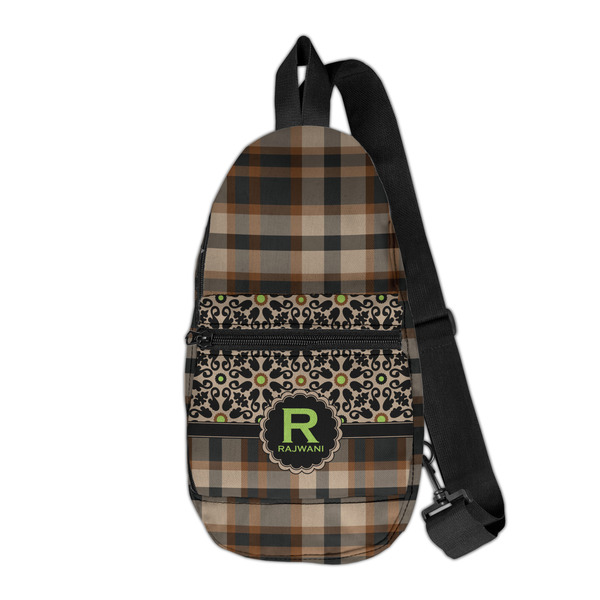 Custom Moroccan Mosaic & Plaid Sling Bag (Personalized)