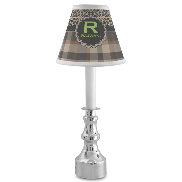Moroccan Mosaic & Plaid Small Chandelier Lamp - LIFESTYLE (on candle stick)
