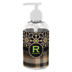 Moroccan Mosaic & Plaid Plastic Soap / Lotion Dispenser (8 oz - Small - White) (Personalized)