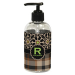 Moroccan Mosaic & Plaid Plastic Soap / Lotion Dispenser (8 oz - Small - Black) (Personalized)