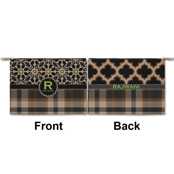 Moroccan Mosaic & Plaid Small Zipper Pouch Approval (Front and Back)