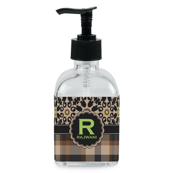 Custom Moroccan Mosaic & Plaid Glass Soap & Lotion Bottle - Single Bottle (Personalized)