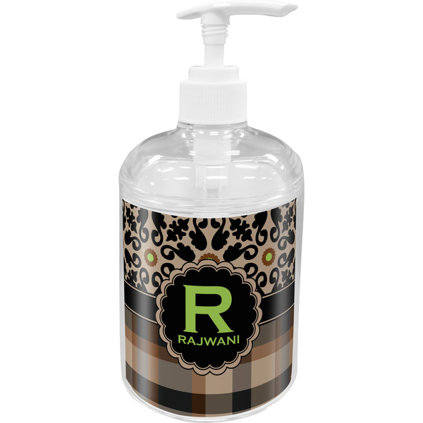 Custom Moroccan Mosaic & Plaid Acrylic Soap & Lotion Bottle (Personalized)