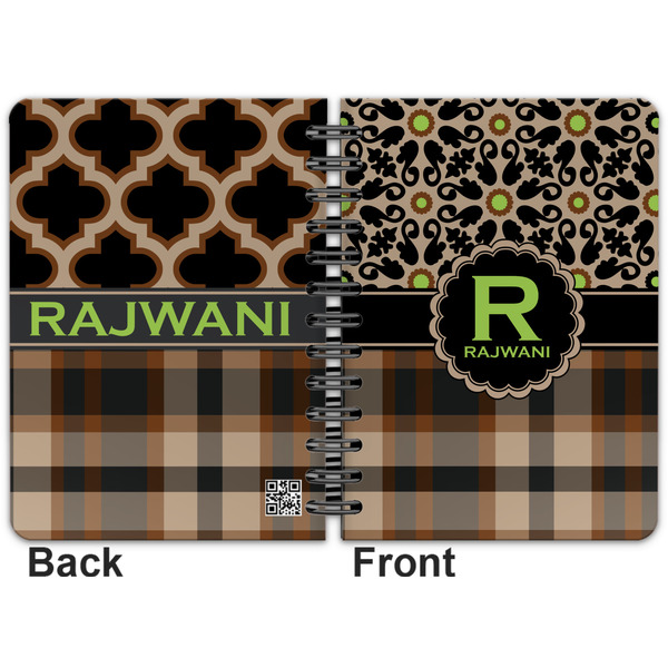 Moroccan Mosaic & Plaid Spiral Journal 5 x 7 - Apvl