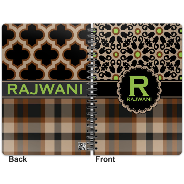 Moroccan Mosaic & Plaid Spiral Journal 7 x 10 - Apvl