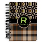 Moroccan Mosaic & Plaid Spiral Notebook - 5x7 w/ Name and Initial