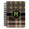 Moroccan Mosaic & Plaid Spiral Notebook - 5x7 w/ Name and Initial
