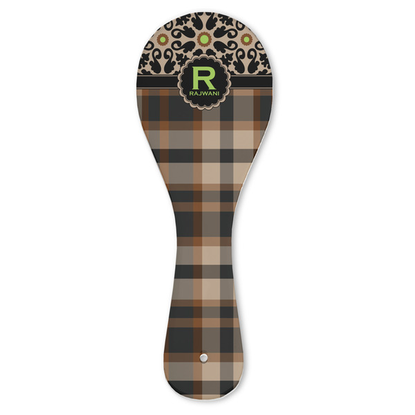 Custom Moroccan Mosaic & Plaid Ceramic Spoon Rest (Personalized)
