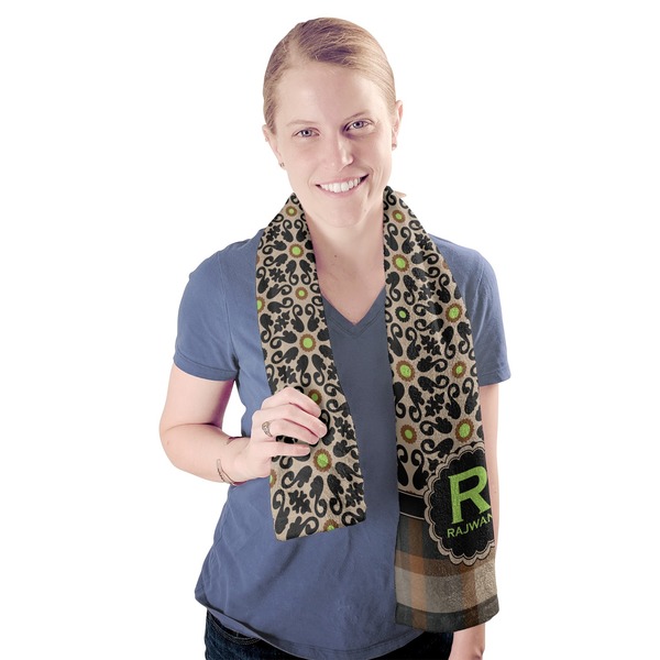 Moroccan Mosaic & Plaid Sport Towel - Exercise use - Model