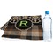 Moroccan Mosaic & Plaid Sports Towel Folded with Water Bottle