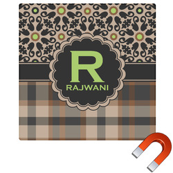 Moroccan Mosaic & Plaid Square Car Magnet - 10" (Personalized)