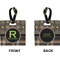 Moroccan Mosaic & Plaid Square Luggage Tag (Front + Back)