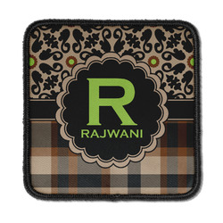 Moroccan Mosaic & Plaid Iron On Square Patch w/ Name and Initial