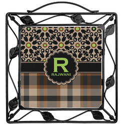 Moroccan Mosaic & Plaid Square Trivet (Personalized)