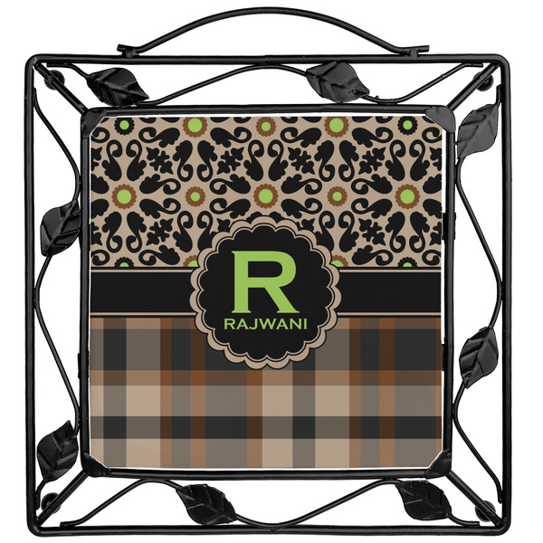Custom Moroccan Mosaic & Plaid Square Trivet (Personalized)