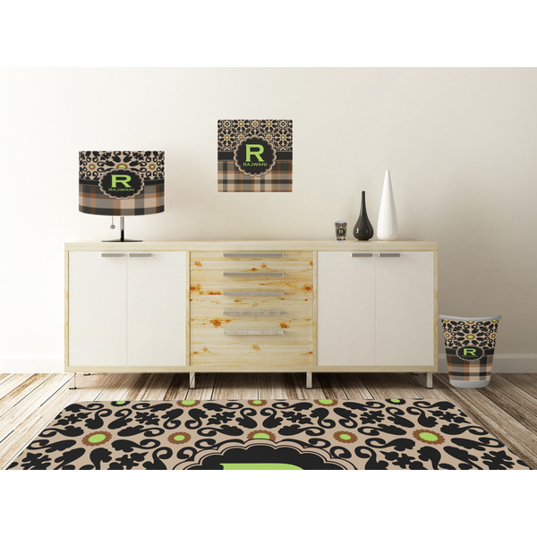 Moroccan Mosaic & Plaid Square Wall Decal Wooden Desk