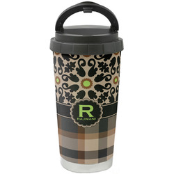 Moroccan Mosaic & Plaid Stainless Steel Coffee Tumbler (Personalized)