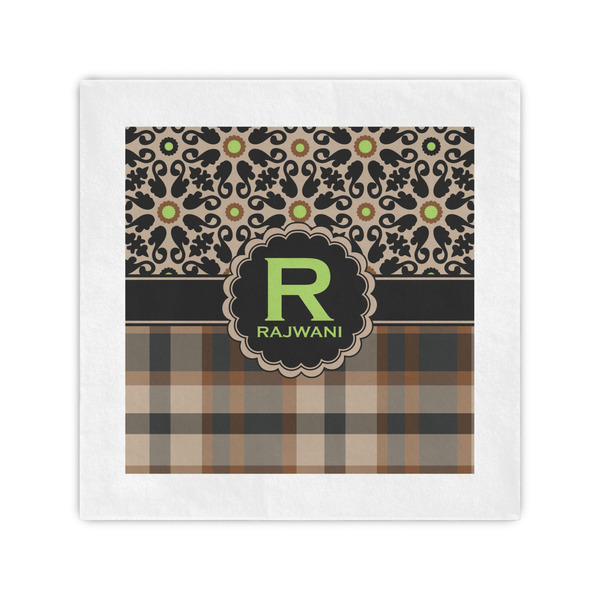Custom Moroccan Mosaic & Plaid Standard Cocktail Napkins (Personalized)