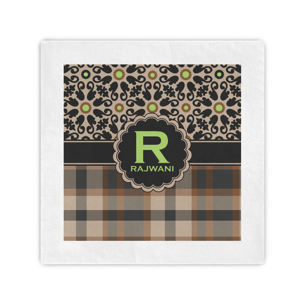 Custom Moroccan Mosaic & Plaid Cocktail Napkins (Personalized)