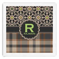 Moroccan Mosaic & Plaid Paper Dinner Napkins (Personalized)