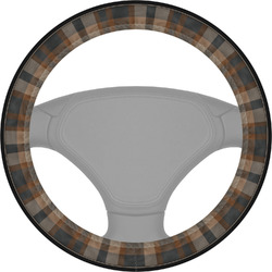 Moroccan Mosaic & Plaid Steering Wheel Cover (Personalized)