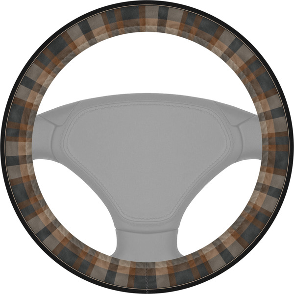 Custom Moroccan Mosaic & Plaid Steering Wheel Cover