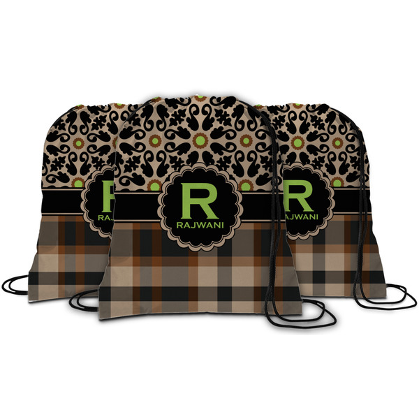 Moroccan Mosaic & Plaid String Backpack - MAIN