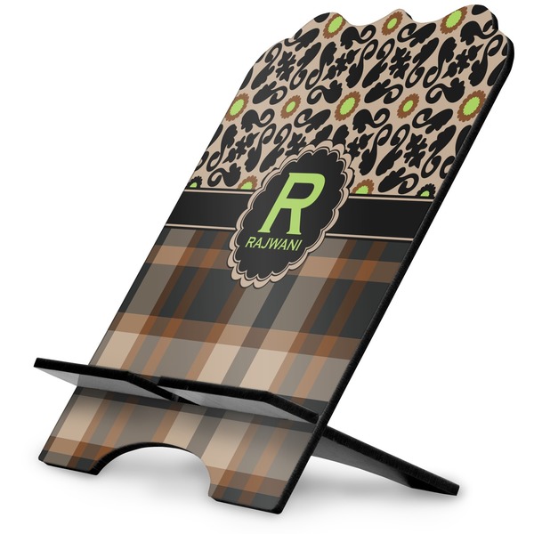 Custom Moroccan Mosaic & Plaid Stylized Tablet Stand (Personalized)
