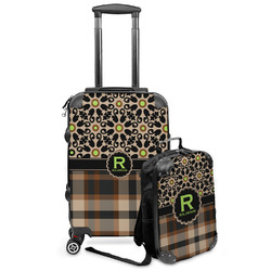 Moroccan Mosaic & Plaid Kids 2-Piece Luggage Set - Suitcase & Backpack (Personalized)