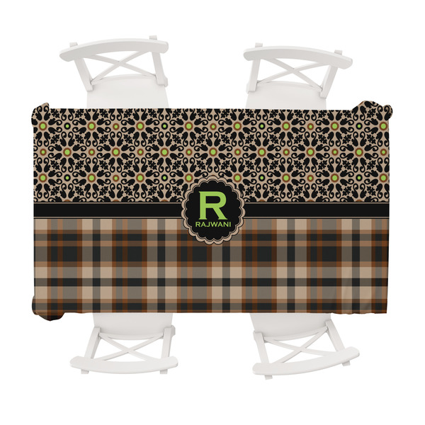 Custom Moroccan Mosaic & Plaid Tablecloth - 58"x102" (Personalized)