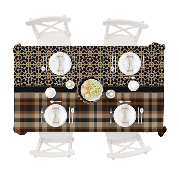 Moroccan Mosaic & Plaid Tablecloths (58"x102") - TOP VIEW