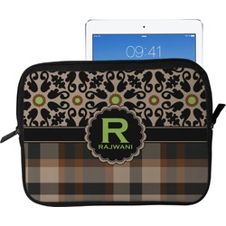 Moroccan Mosaic & Plaid Tablet Case / Sleeve - Large (Personalized)