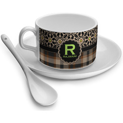 Moroccan Mosaic & Plaid Tea Cup (Personalized)