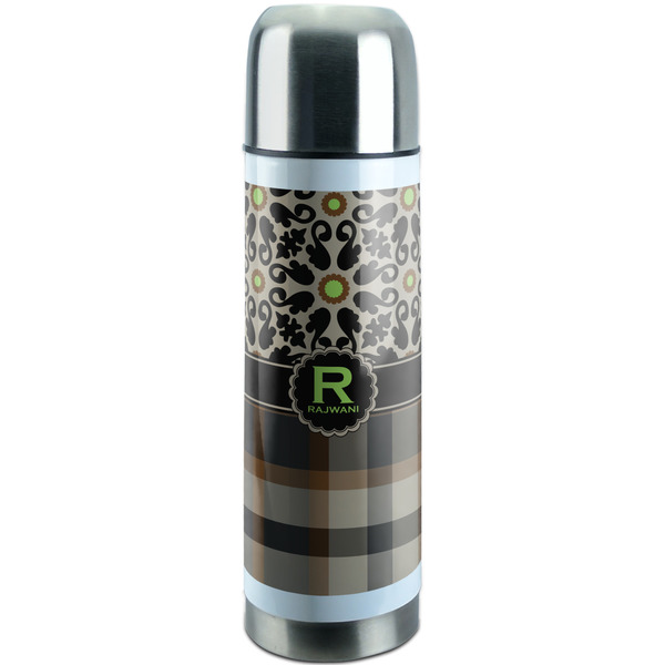 Custom Moroccan Mosaic & Plaid Stainless Steel Thermos (Personalized)