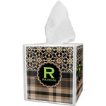 Moroccan Mosaic & Plaid Tissue Box Cover (Personalized)