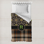 Moroccan Mosaic & Plaid Toddler Duvet Cover w/ Name and Initial