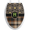 Moroccan Mosaic & Plaid Toilet Seat Decal - Elongated (Personalized)