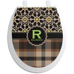 Moroccan Mosaic & Plaid Toilet Seat Decal (Personalized)
