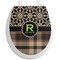 Moroccan Mosaic & Plaid Toilet Seat Decal (Personalized)